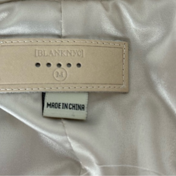 BLANKNYC Faux Leather Moto Jacket in Ivory Beige - Size M - Picture 11 of 13